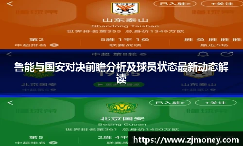 鲁能与国安对决前瞻分析及球员状态最新动态解读